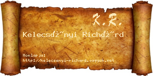 Kelecsényi Richárd névjegykártya